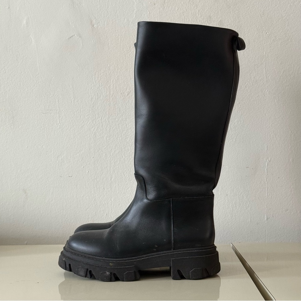 GIA BORGHINI Chunky Leather Knee-High Boots